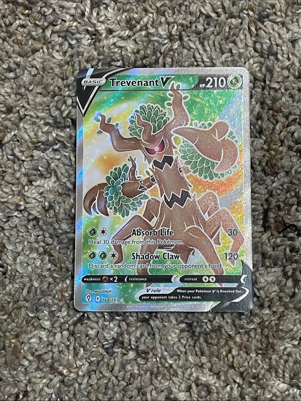 Trevenant V 168/203 Evolving Skies NM Full Art Ultra Rare Pokemon Card